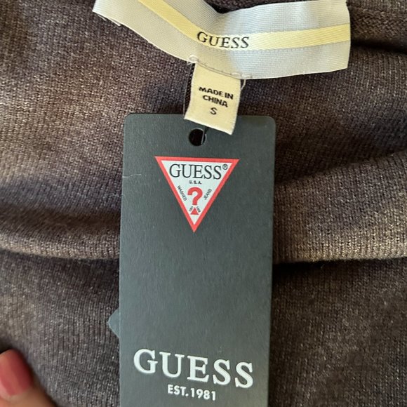 Guess knit bodycon dress grey long sleeve off-shoulder - Small - new with tags - Picture 3 of 3